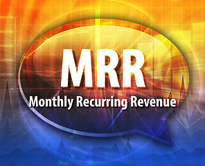 Image showing MRR acronym word speech bubble illustration