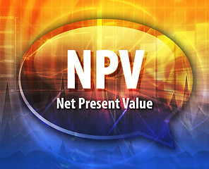 Image showing NPV acronym word speech bubble illustration