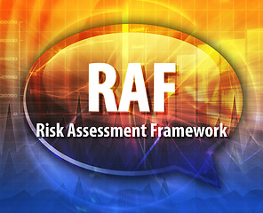 Image showing RAF acronym word speech bubble illustration