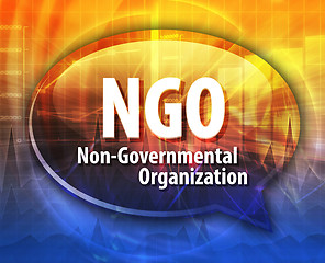 Image showing NGO acronym word speech bubble illustration