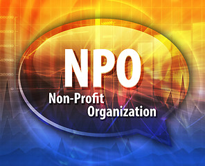 Image showing NPO acronym word speech bubble illustration