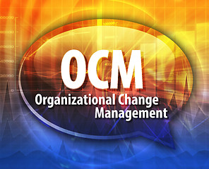 Image showing OCM acronym word speech bubble illustration