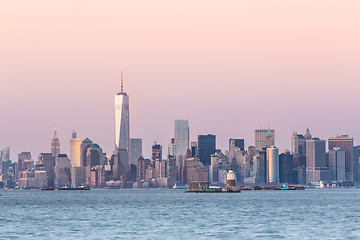 Image showing New York City Manhattan downtown skyline