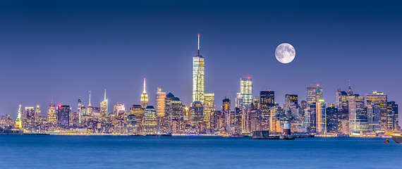 Image showing New York City Manhattan downtown skyline