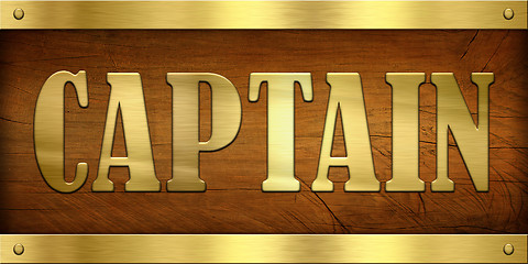 Image showing Vintage Door Plate, Captain