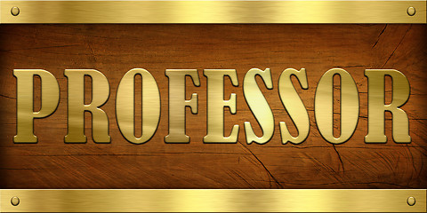 Image showing Vintage Door Plate, Professor