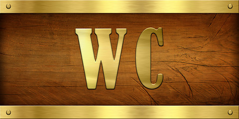 Image showing Vintage Door Plate, WC