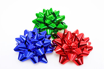 Image showing Three colurful Gift Bows