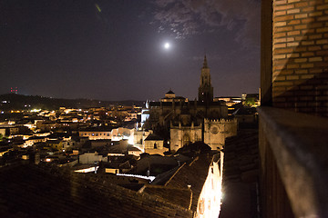 Image showing Church and moon in Toledo