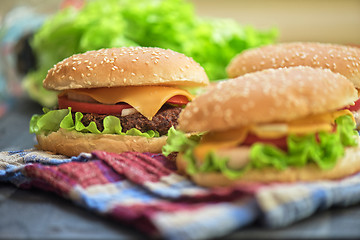 Image showing home made burgers