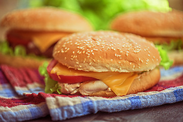 Image showing home made burgers