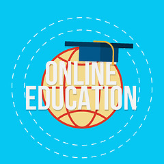 Image showing Flat vector illustration for e-learning and online education