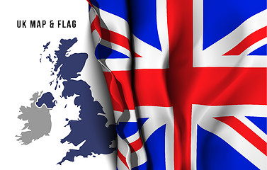 Image showing United Kingdom map and flag