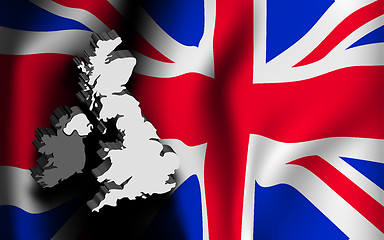Image showing United Kingdom map and flag