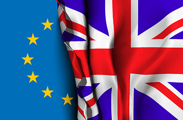 Image showing EU and UK flag