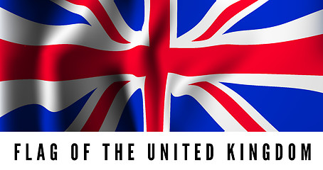 Image showing Waving flag of Uk - United Kingdom
