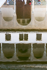 Image showing Water reflection of Alhambra