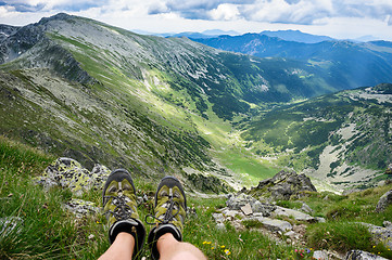 Image showing Summer hiking in the mountains