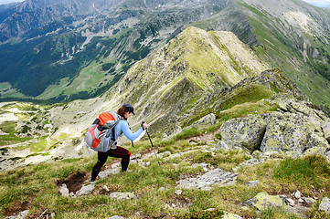 Image showing Summer hiking in the mountains.