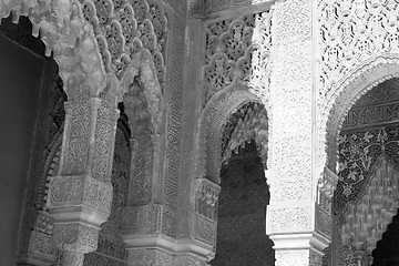 Image showing Corner in black and white at Alhambra