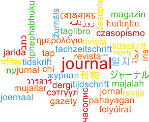 Image showing Journal multilanguage wordcloud background concept