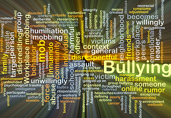 Image showing Bullying background concept glowing