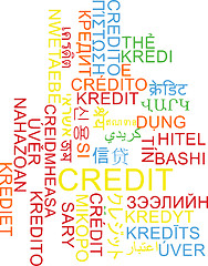 Image showing Credit multilanguage wordcloud background concept