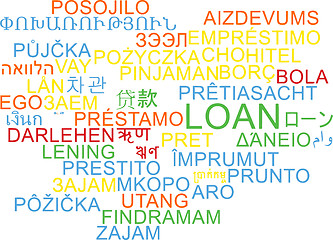 Image showing Loan multilanguage wordcloud background concept