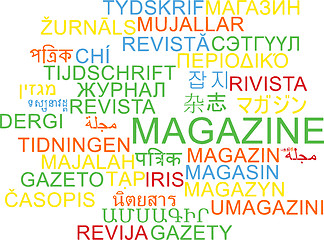 Image showing Magazine multilanguage wordcloud background concept