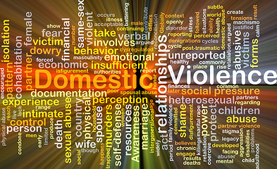 Image showing Domestic violence background concept glowing