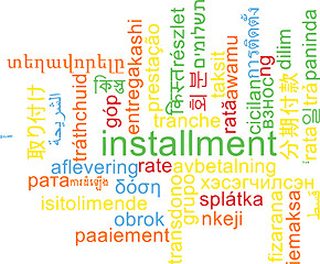 Image showing Installment multilanguage wordcloud background concept