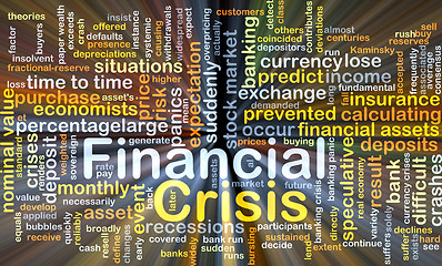 Image showing Financial crisis background concept glowing