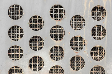 Image showing Abstract Metal Grid Circles Background