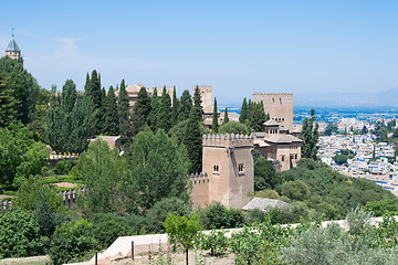 Image showing Alhambra between trees