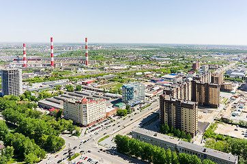 Image showing Harkovskaya street and power plant. Tyumen. Russia