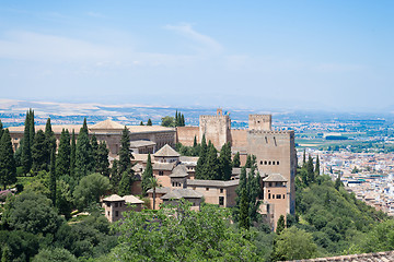 Image showing Alhambra and the mountains