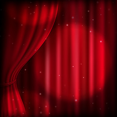 Image showing Red curtain and spot light. EPS 10