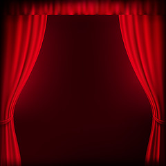 Image showing Red curtain background template. EPS 10