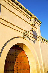 Image showing  street lamp in morocco africa old archway