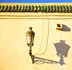 Image showing  street lamp in morocco roof tile