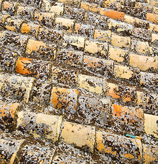 Image showing old moroccan  tile roof in the old city 