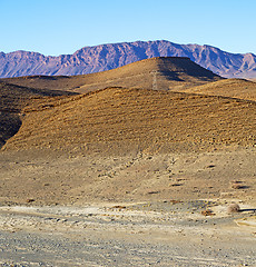 Image showing in   africa morocco the atlas valley dry mountain ground isolate