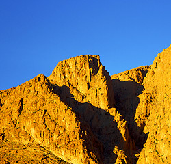 Image showing in todra africa morocco the atlas dry mountain