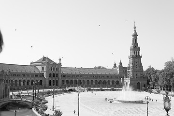 Image showing Spain square in black and white