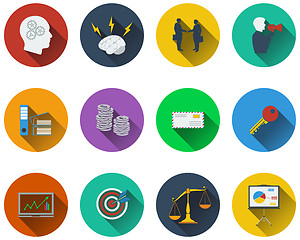 Image showing Set of business icons in flat design