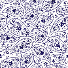 Image showing Oriental paisley seamless pattern