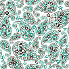 Image showing Oriental paisley seamless pattern