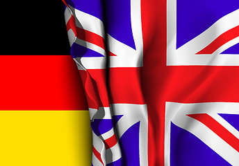 Image showing Flag of United Kingdom over the German flag. 