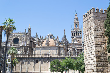 Image showing Santa Maria de la Sede Cathedral and giralda in Seville