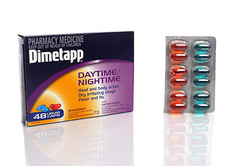 Image showing Dimetapp fever cough cold and flu day and night capsules